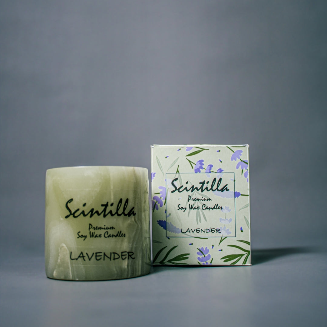 Lavender Green Onyx Candle