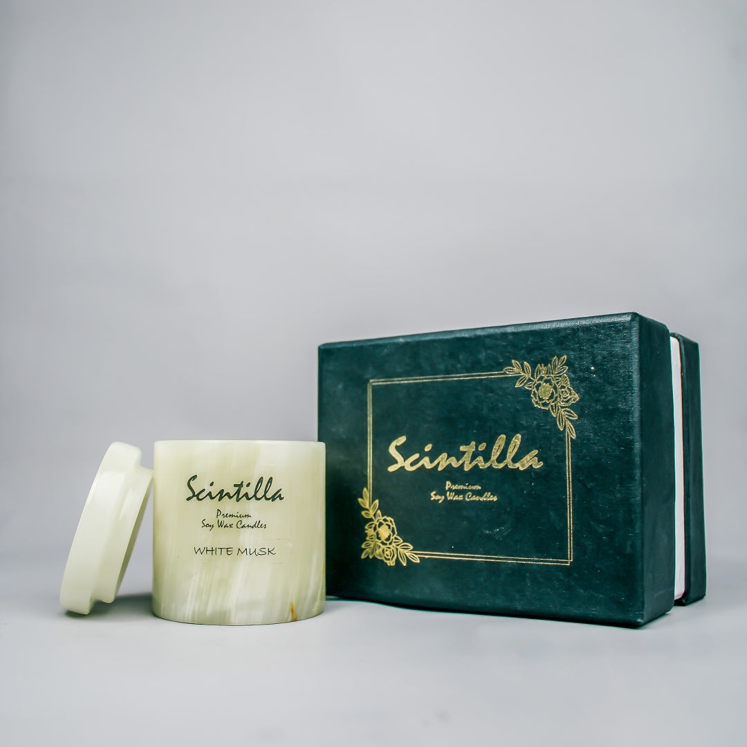 White Musk Green Onyx Candle