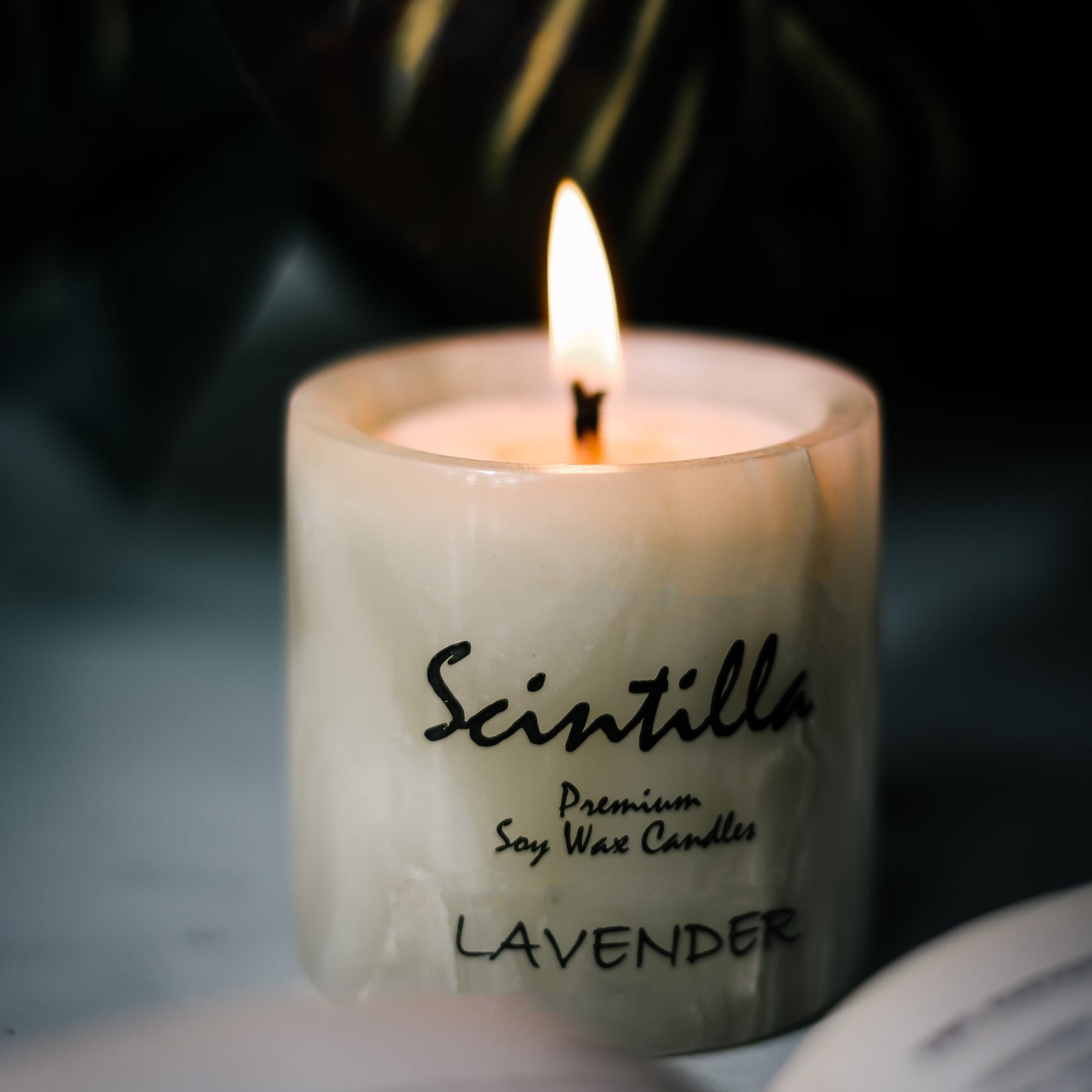 Lavender Green Onyx Candle